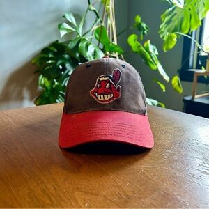 Vintage Cleveland Indians MLB Baseball Faded Blue Red Dad Hat